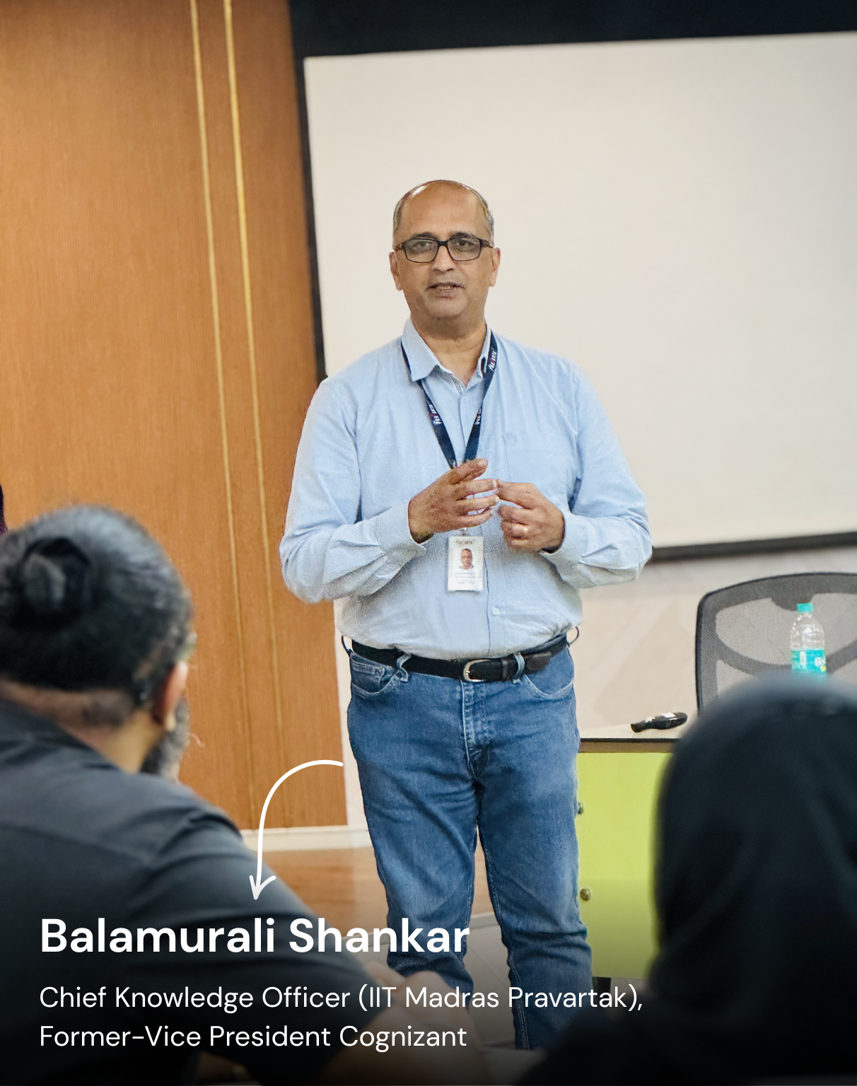 Slide 2 - Balamuralli Shankar speaking to cohort