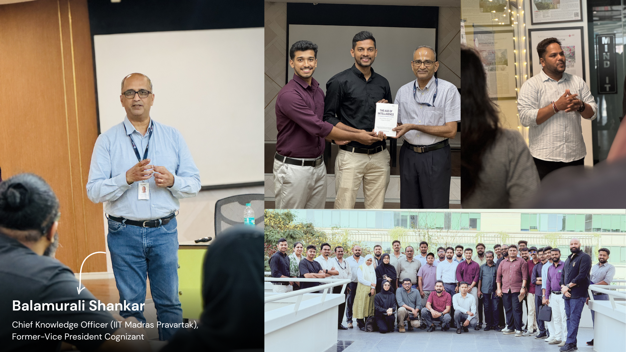 Balamuralli Shankar with cohort members and certification moments